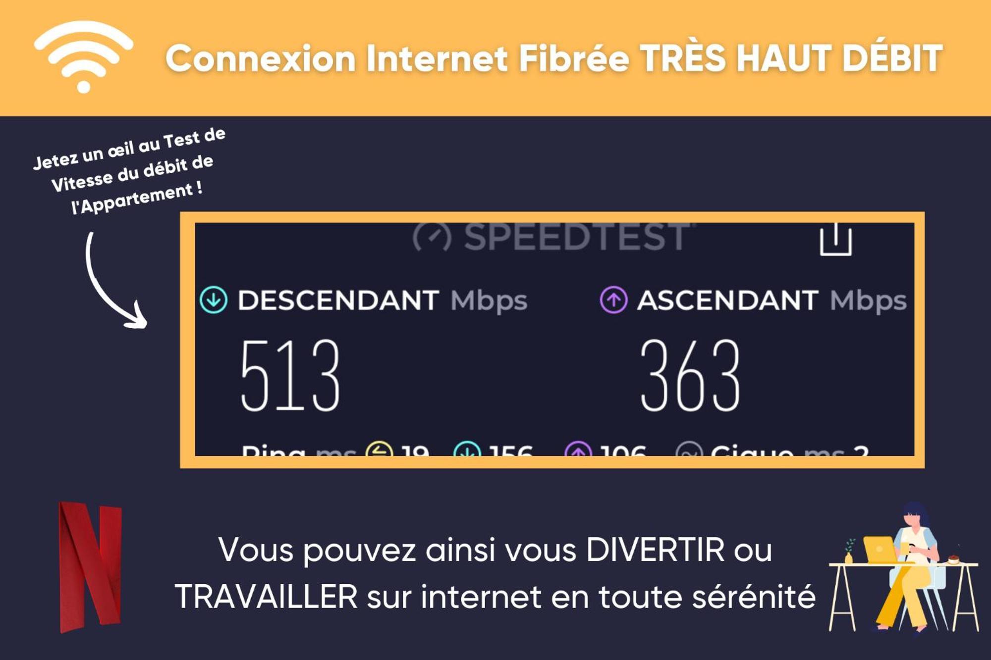 O Centre- Chaleureux - Fibre - Netflix *